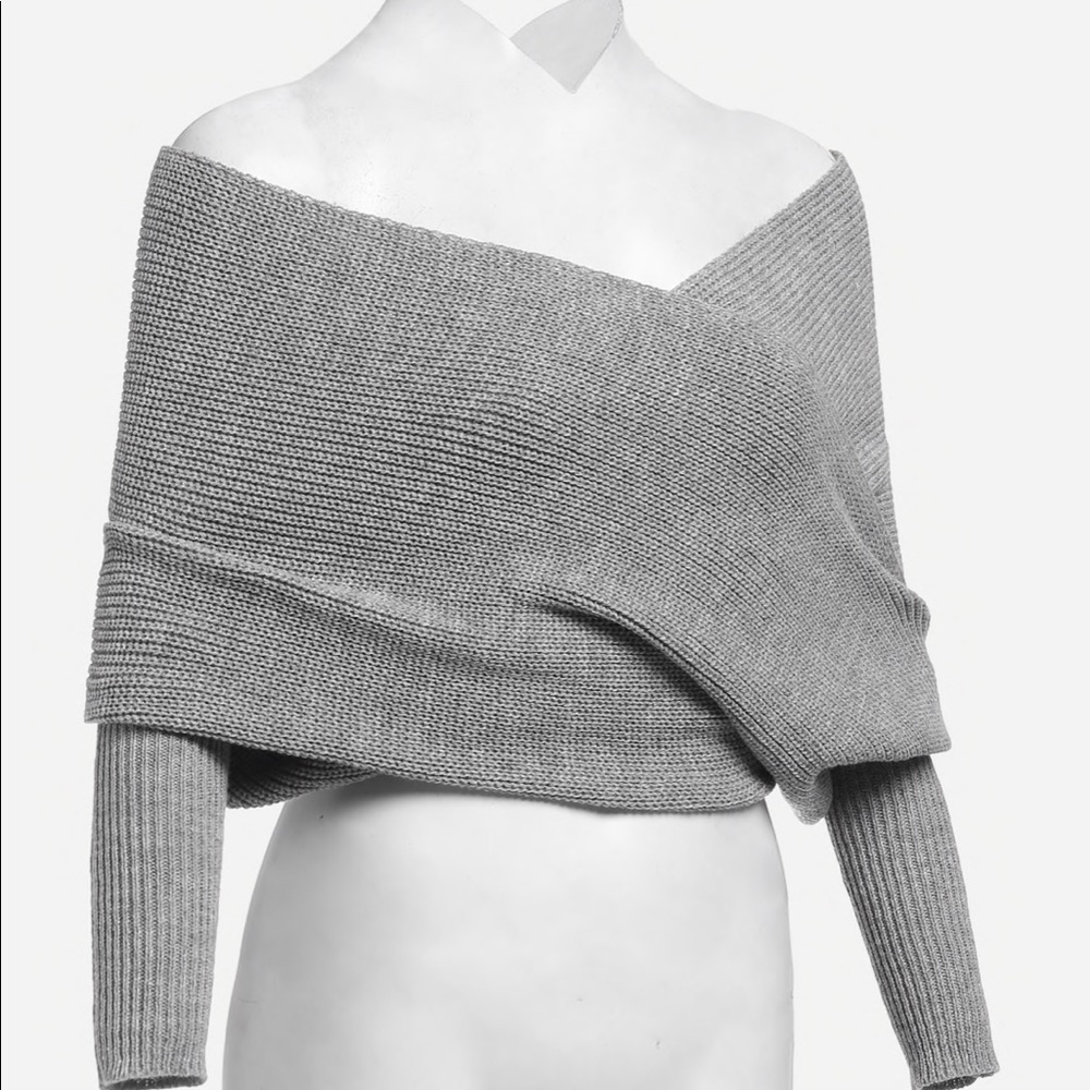 Off the Shoulder Wrap Sweater